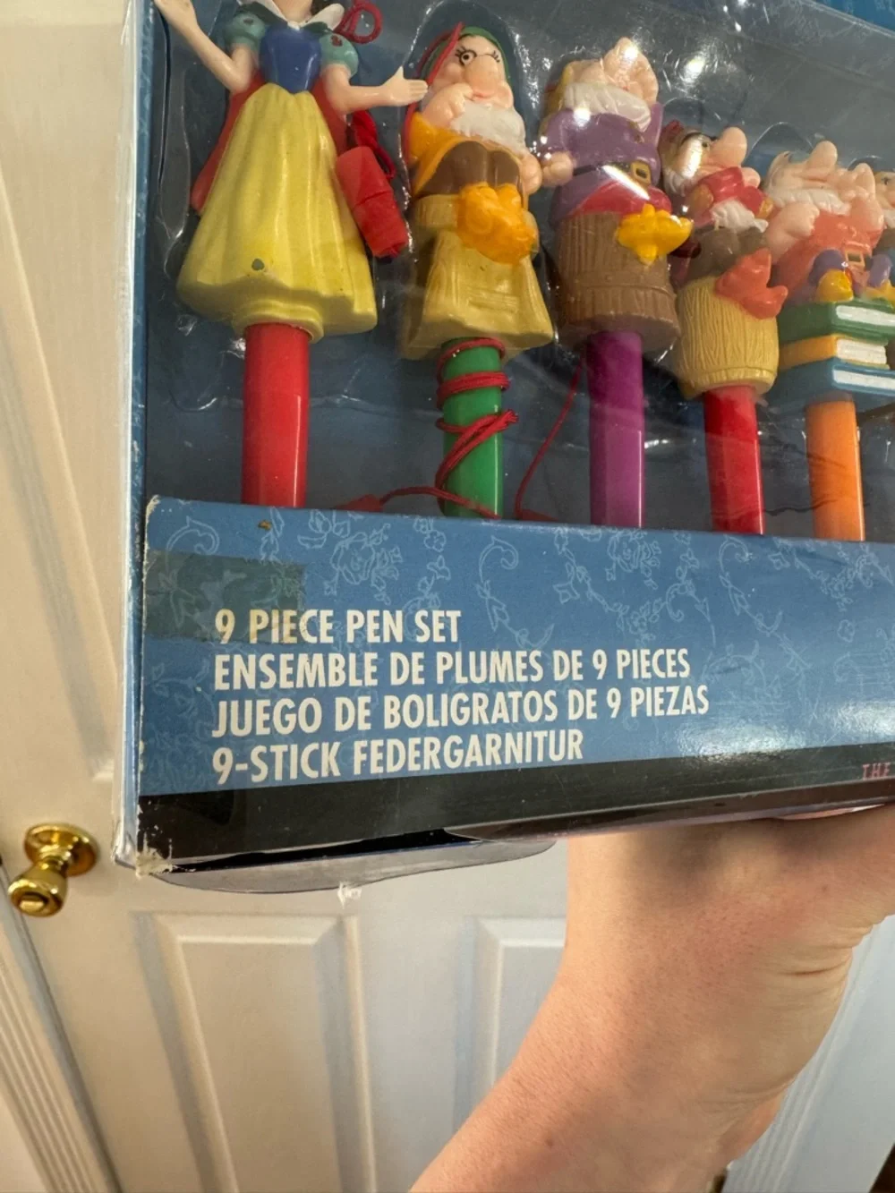 RARE Vintage Disney Snow White & the Seven Dwarfs 9-Piece Character Pen Set